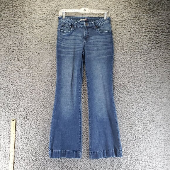 Wrangler Jeans Womens Size 1x32 Blue Trouser Flare Stretch Denim - Picture 5 of 12